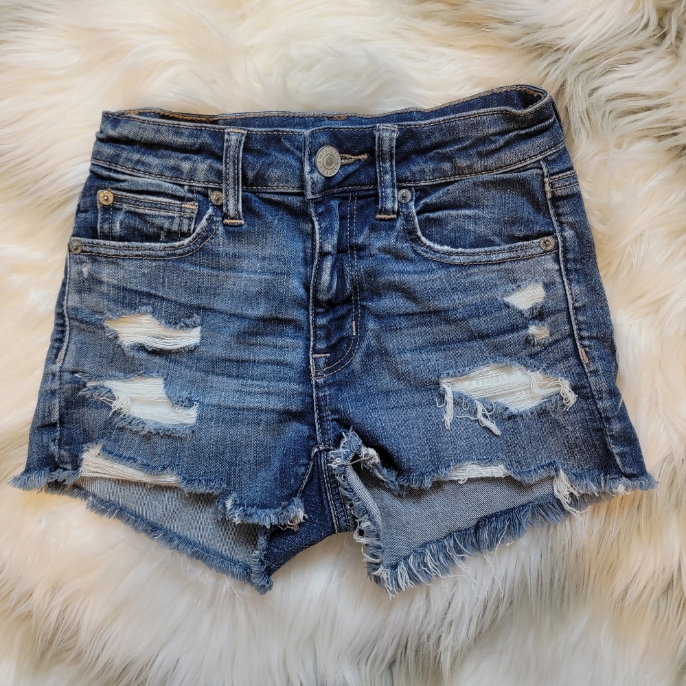 American Eagle Outfitters Ne(x)t Level Stretch Hi-Rise Shortie Denim Short